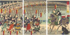 Chikahide/47 Ronin on Ryogoku [義士両国引取の図]