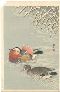 <strong>Ohara Koson(Shoson)</strong><br>Mandarin Ducks in Snow