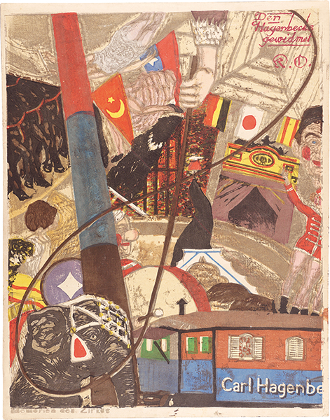 Onchi Koshiro “Circus (Impression of the Hagenbeck Circus)”／