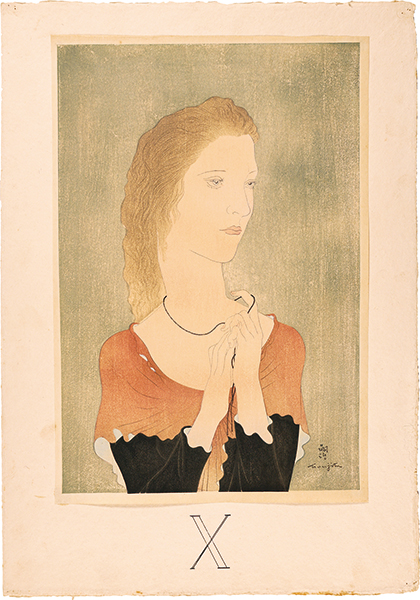 Fujita Tsuguharu “Printing Process for Jeune femme au chale rouge”／