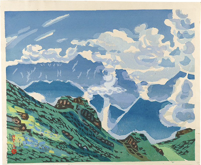 Hashimoto Okiie “Daytime (View of the Tateyama Mountain Range from Hakuba)”／