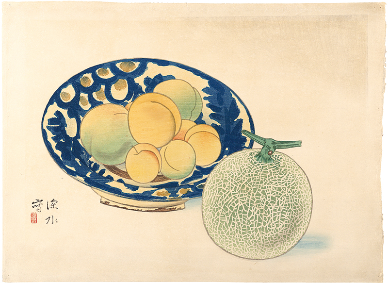 Ito Shinsui “Three Images of Still Life / Melon and Peaches”／