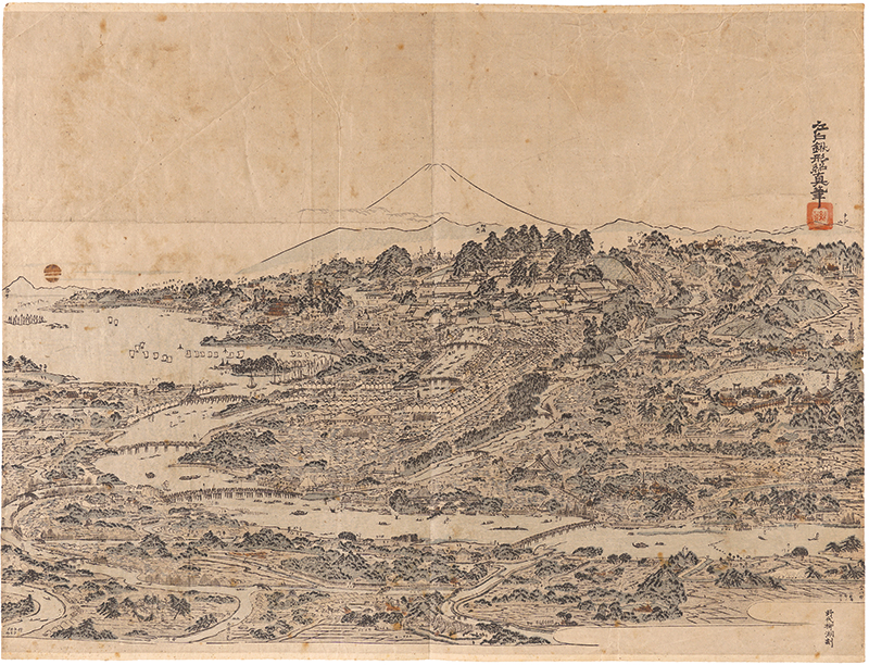 Kitao Masayoshi “A Birds-eye View of the Great City of Edo”／