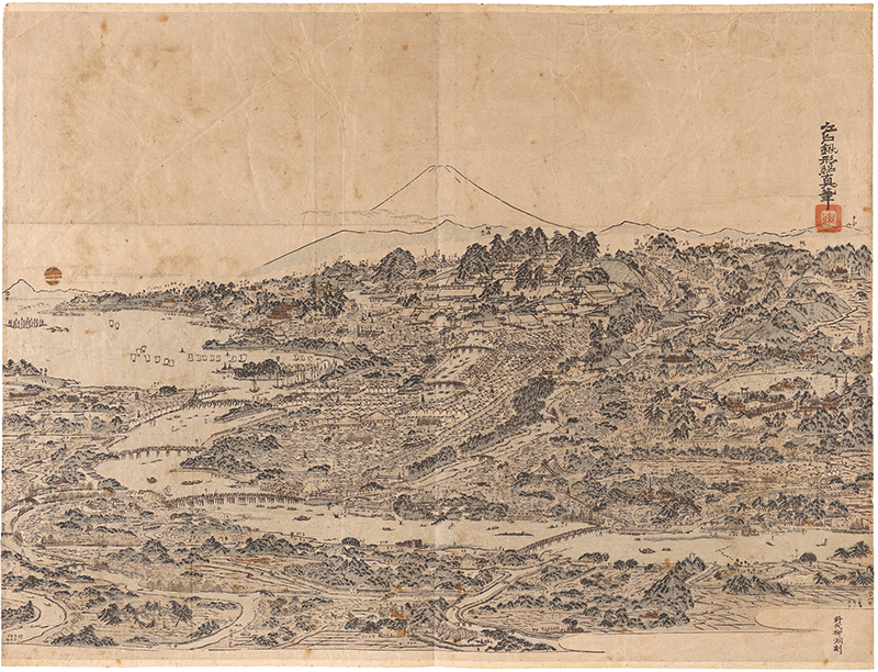 Kitao Masayoshi “A Birds-eye View of the Great City of Edo”／