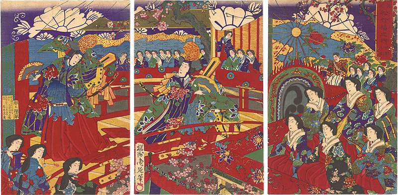 Chikanobu “Matches for Pine, Bamboo, and Plum / Plum: The Male Dance”／