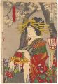 <strong>Kunichika</strong><br>Evening Cherry Blossoms; Flowe......
