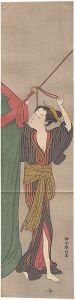 Harunobu/Young Woman Hanging a Mosquito Net【Reproduction】[蚊帳美人【復刻版】]