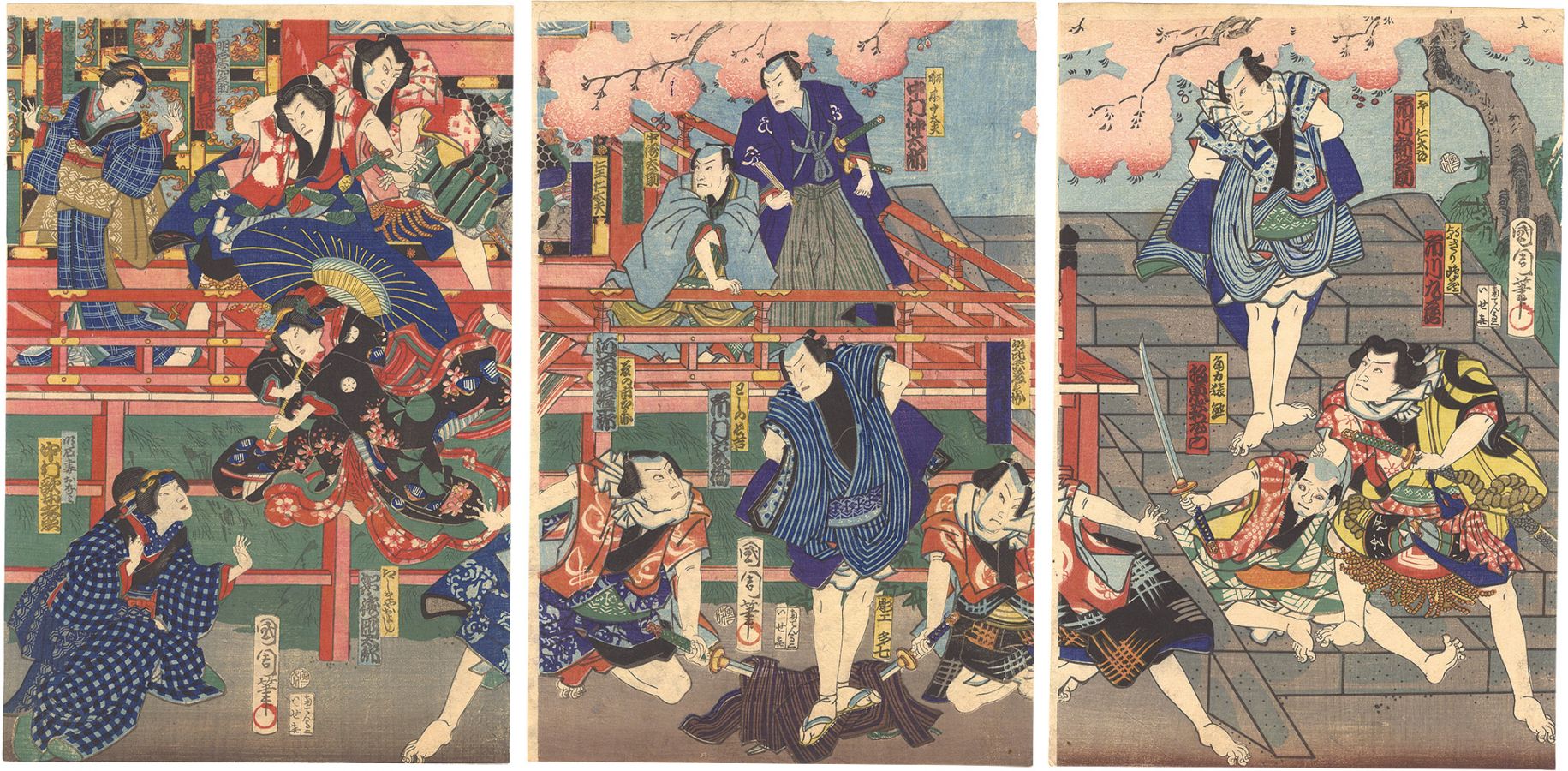 Kunichika “Kabuki Play: Yagura Daiko Oto mo Yoshiwara”／