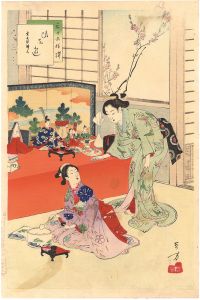 Toshikata/Thirty-six Elegant Selections / Enjoying the Doll Festival: Women of the Bunkyu Era[三十六佳撰　ひな遊 元文頃婦人]