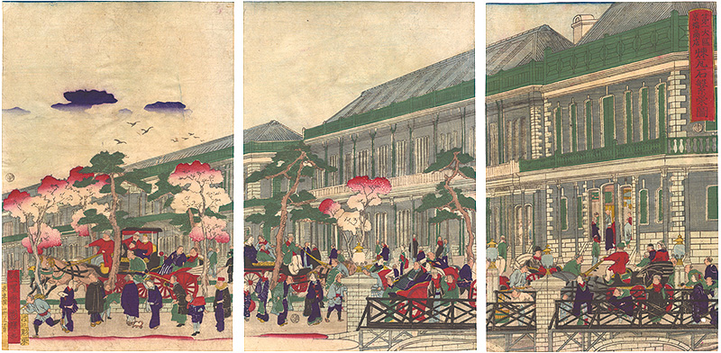 Kuniteru II “Prosperity of the Brick Shops in Kyobashi, the First Large District”／