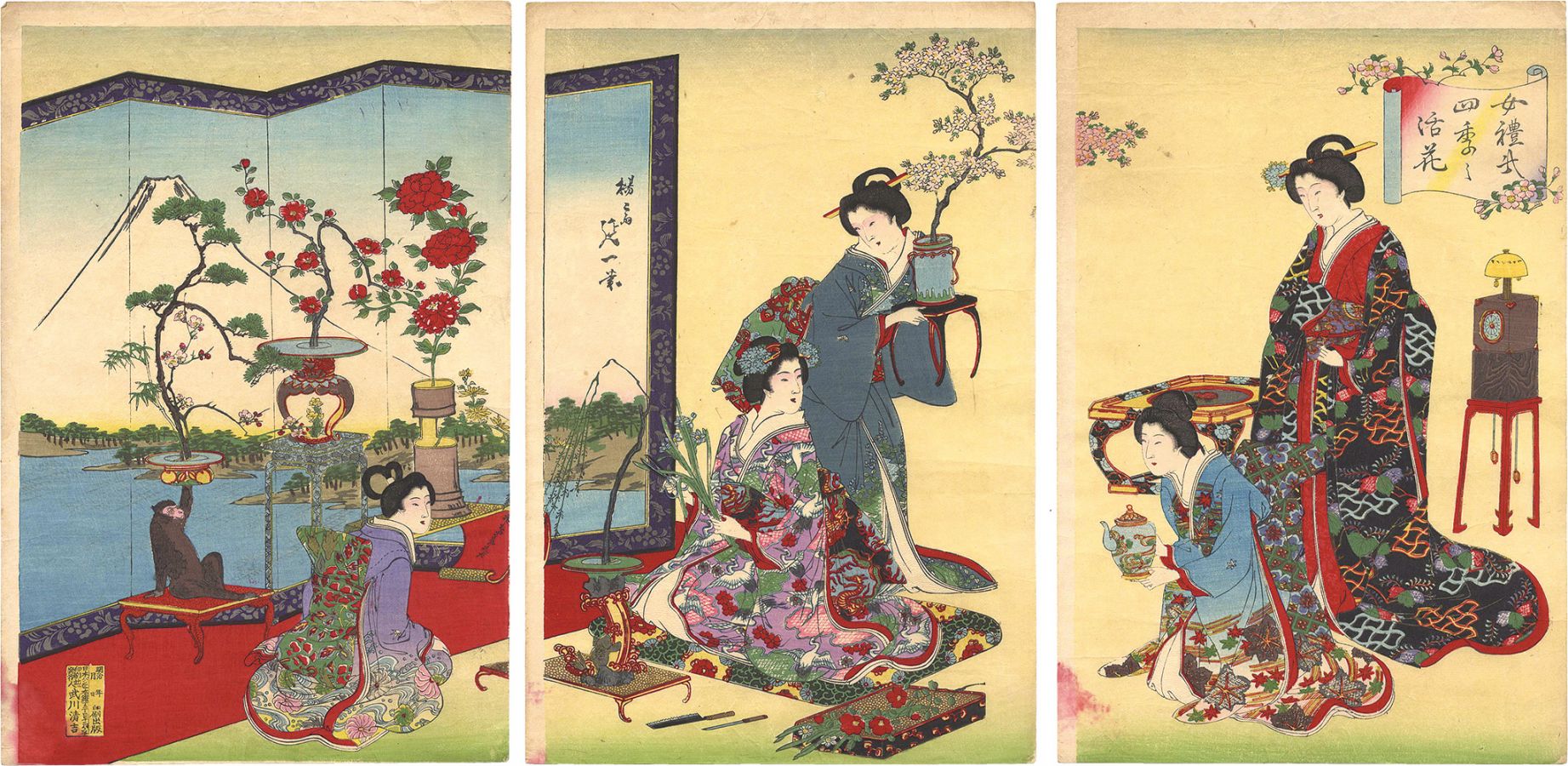 Nobukazu “Etiquette for Ladies / Flower Arrangements of the Four Seasons”／