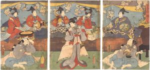 Toyokuni III/Finale of The Fifty-three Stations: The Doll Festival[五十三次大切　雛まつり]