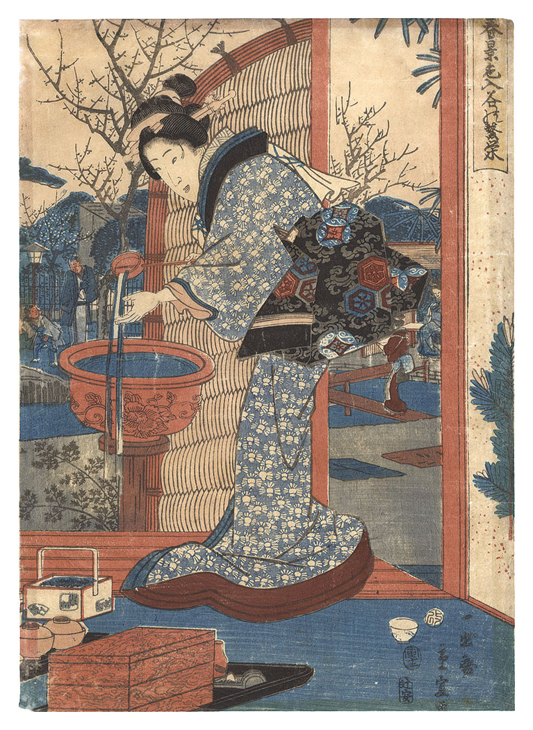 Shigenobu “Beauty at Tea House in Iriya”／