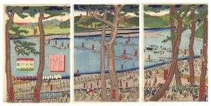 Sadahide/Lord Minamoto Yoritomo's Procession at the Oi River[源頼朝公大井川行列之図]