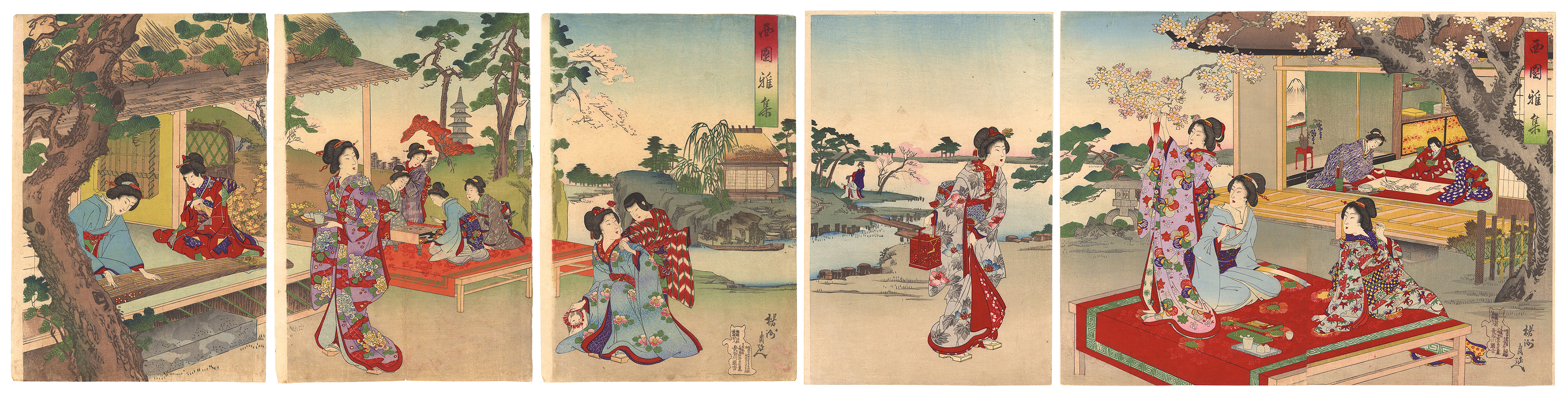 Chikanobu “Elegant Gathering in the Western Garden”／