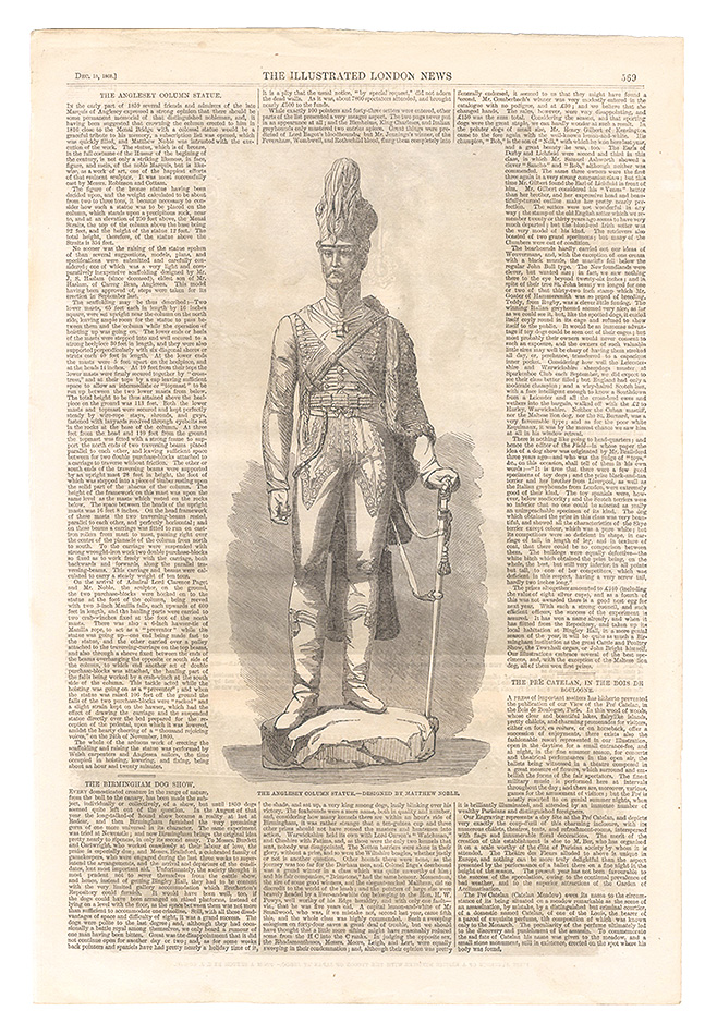 Matthew Noble and other artists “The Anglesey Column Statue and other pictures from the December 15, 1860 issue of the Illustrated London News”／