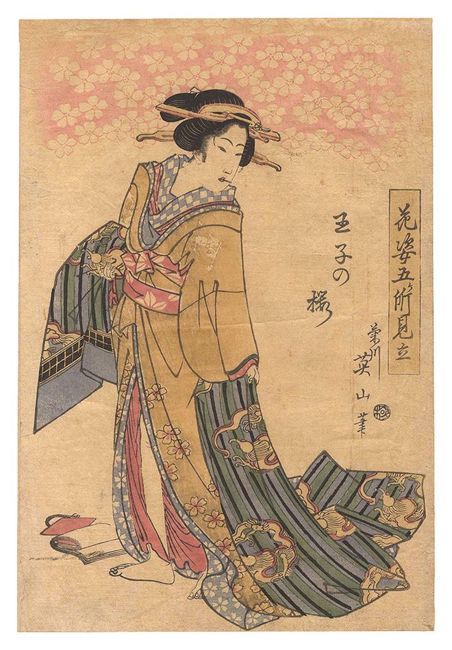 英山｢花姿五ヶ所見立　王子の桜｣／