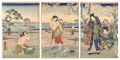 <strong>Toyokuni III and Hiroshige I</strong><br>Prince Genji at Suma Bay