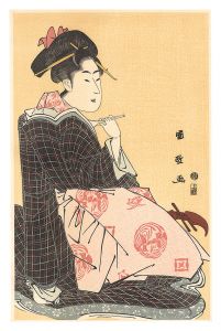 <strong>Kunimasa</strong><br>Woman Holding a Shamisen Plect......