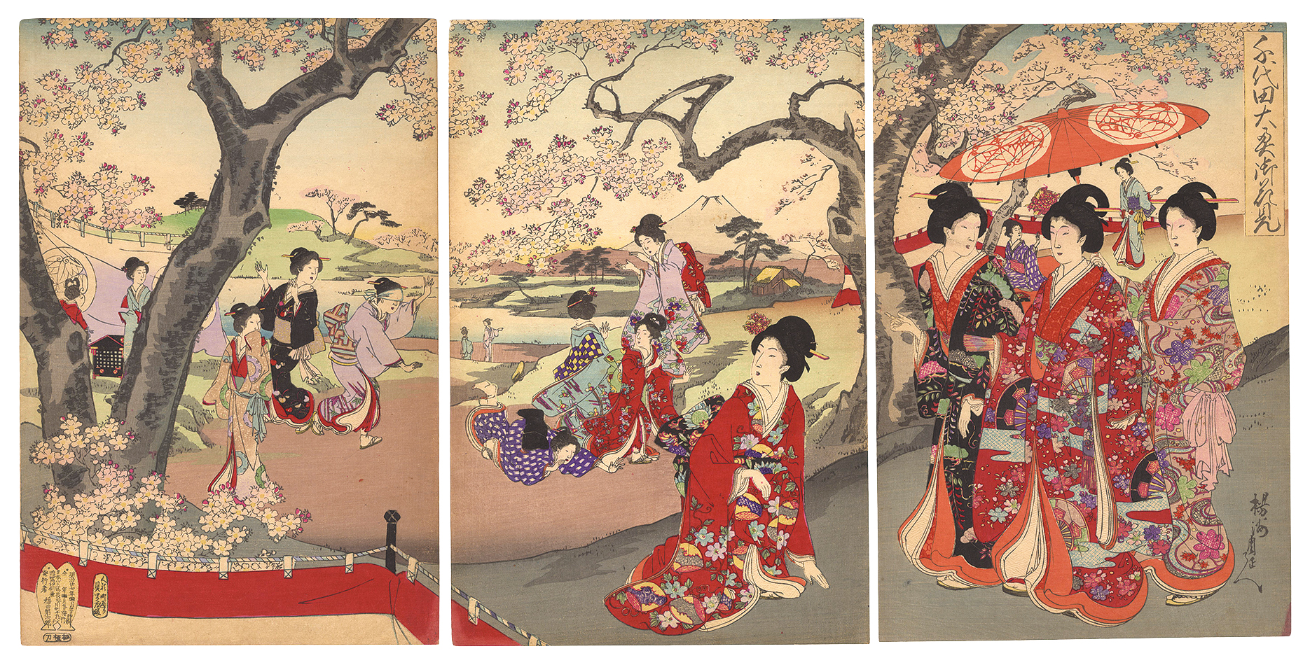 Chikanobu “Chiyoda Inner Palace / Cherry-blossom Viewing”／