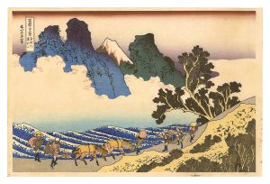 Thirty-six Views of Mount Fuji / The Back of Mt. Fuji from Minobu River【Reproduction】 / Hokusai