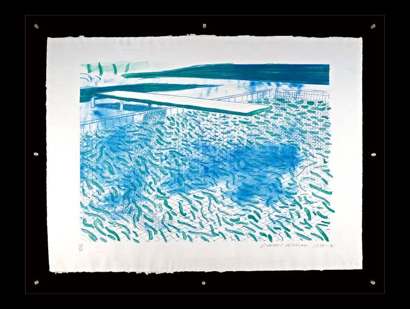 David Hockney “Lithograph of Water Made of Line and a Green Wash”／