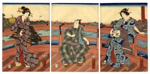 Enjoying the Evening Cool on the Ryogoku Bridge / Kunisada II