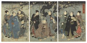 Plum Blossoms at Their Height on a Spring Night / Toyokuni III