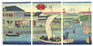 Hiroshige III/French Office Building by the Sea, Yokohama[横浜海岸 フランス役館景]