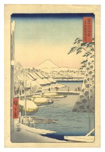 Thirty-six Views of Mount Fuji / The Riverbank at Sukiya in the Eastern Capital / Hiroshige I