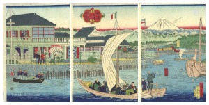 広重三代「横浜海岸 フランス役館景」
