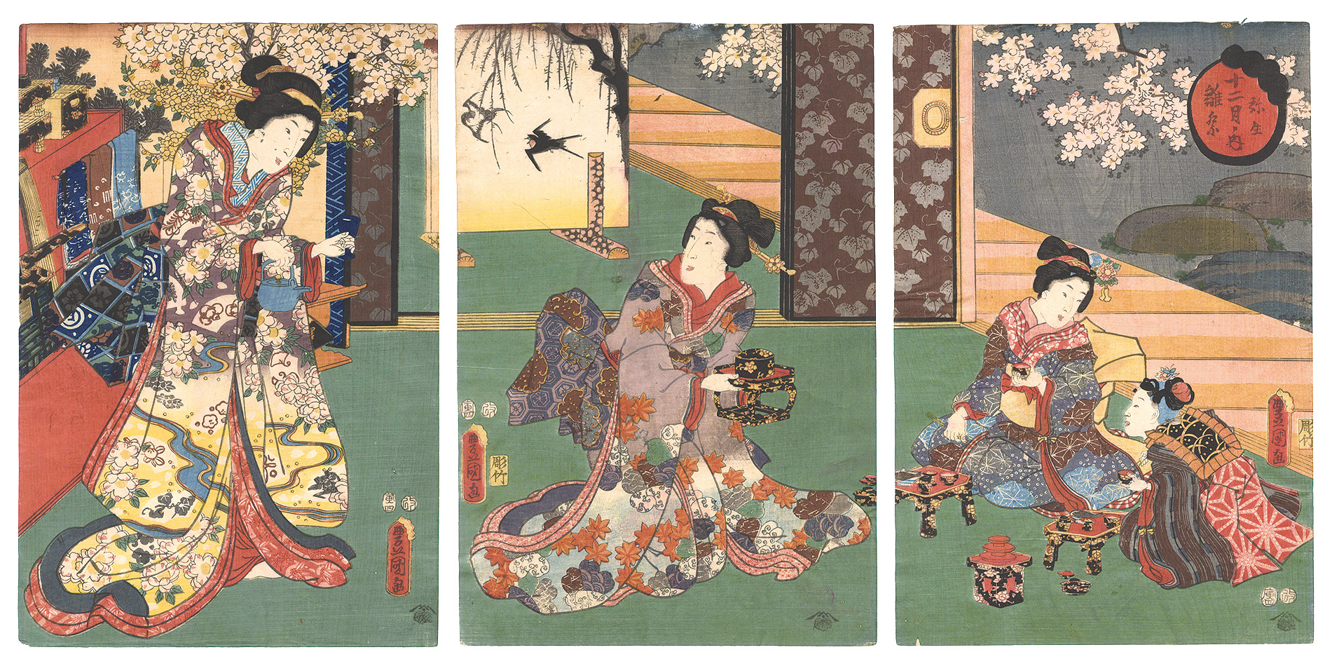 Toyokuni III “The Twelve Months / The Third Month: The Doll Festival”／