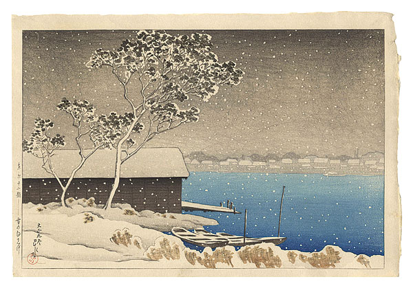 Kawase Hasui “Twelve Scenes of Tokyo / Snow at Shirahige”／