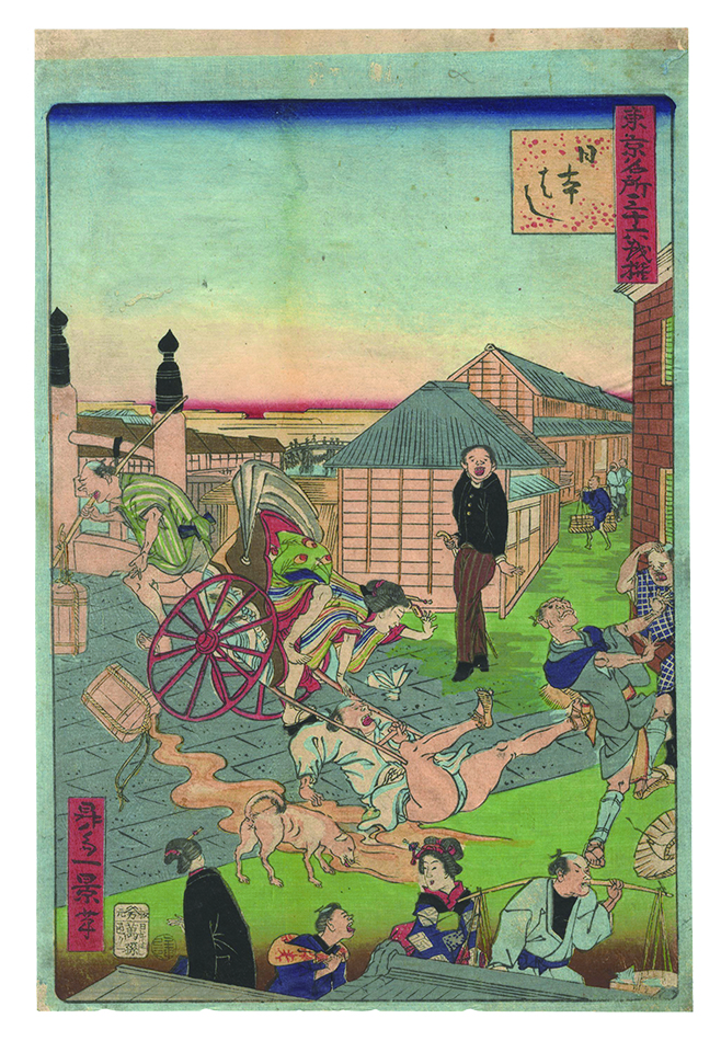 Ikkei “Thirty-six Amusing Views of Famous Places in Tokyo / Nihonbashi”／