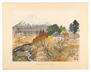 定方塊石｢福泉寺と富士｣