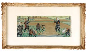 Four Scenes of Rice Cultivation / Girls Planting Rice (Summer) / Katsuhira Tokushi