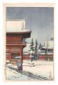 <strong>Kawase Hasui</strong><br>Snow at Nezu Gongen Shrine