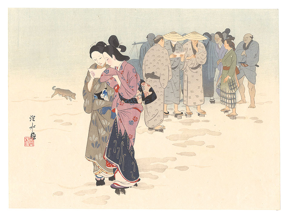 Ito Shinsui “THE LOYAL RONINS / Blabbing in Town”／