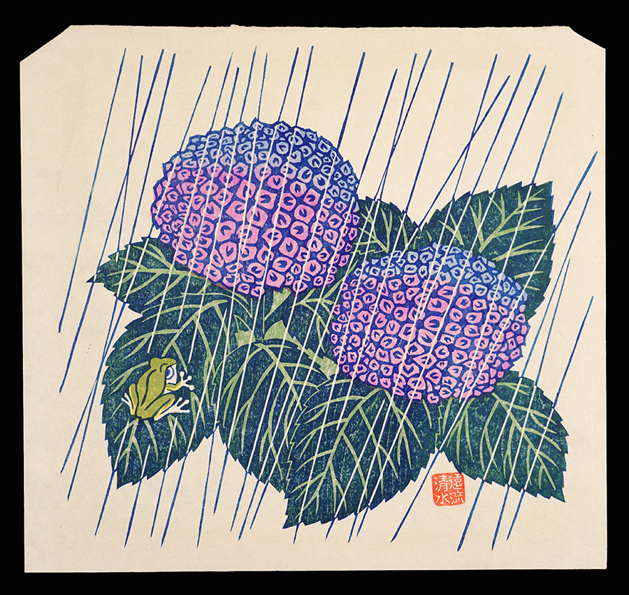 Shimizu Toru “Hydrangea and a Frog　(tentative title)”／