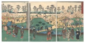 <strong>Hiroshige I</strong><br>Okuyama Flower Garden, Kinryuz......