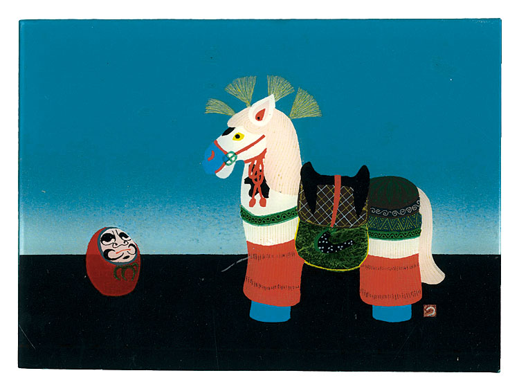 塚越源七｢ガラス絵　かたらい｣／