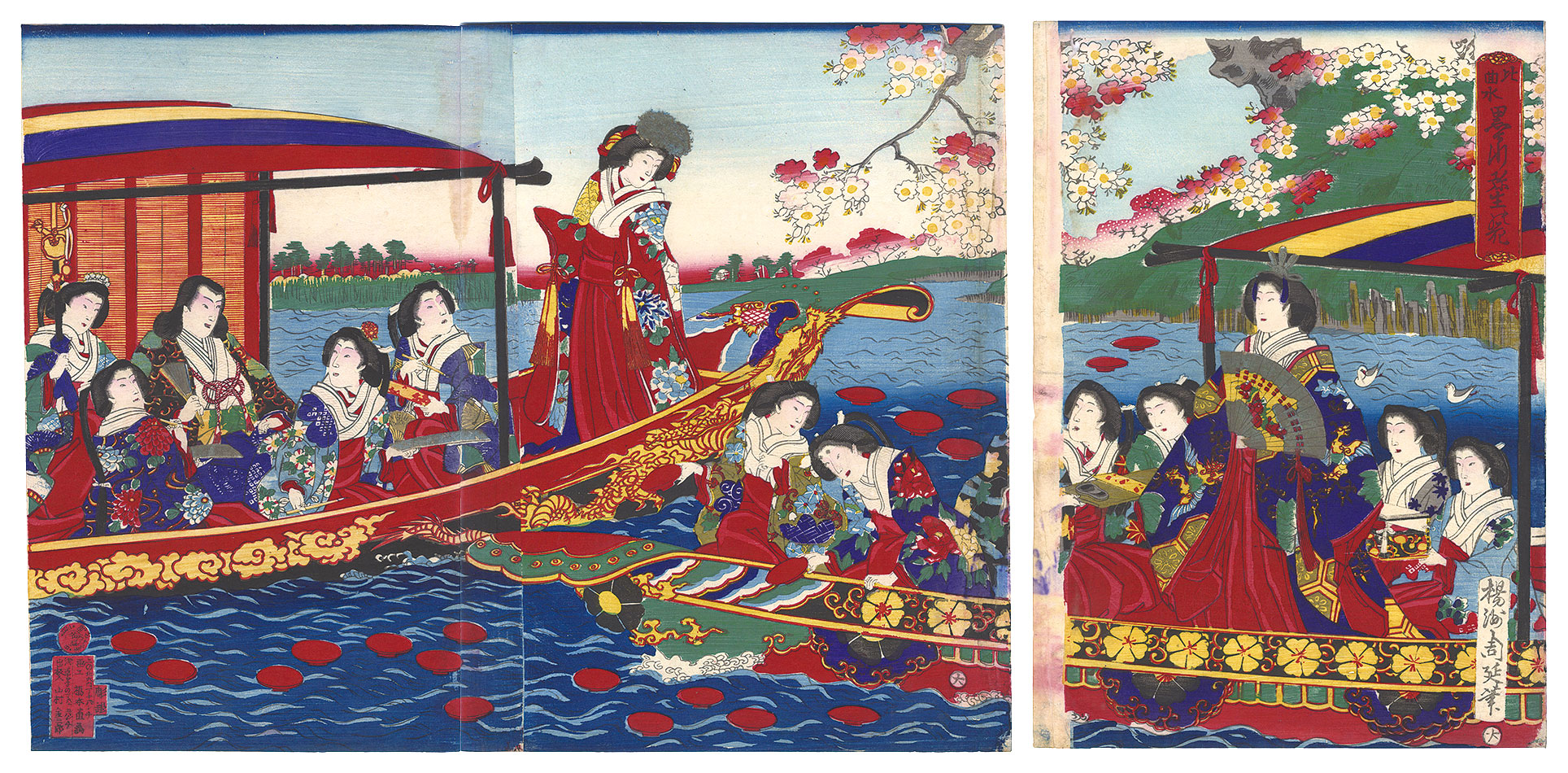 Chikanobu “Flowers of the Sumida River in the Third Month”／