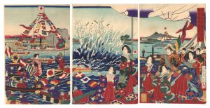 Explosion of Torpedoes at the Boat Race Held beside Sumida River / Chikanobu