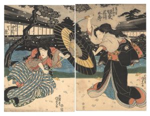 Kabuki Play: Sakura-doki Onna Gyoretsu / Kunisada I