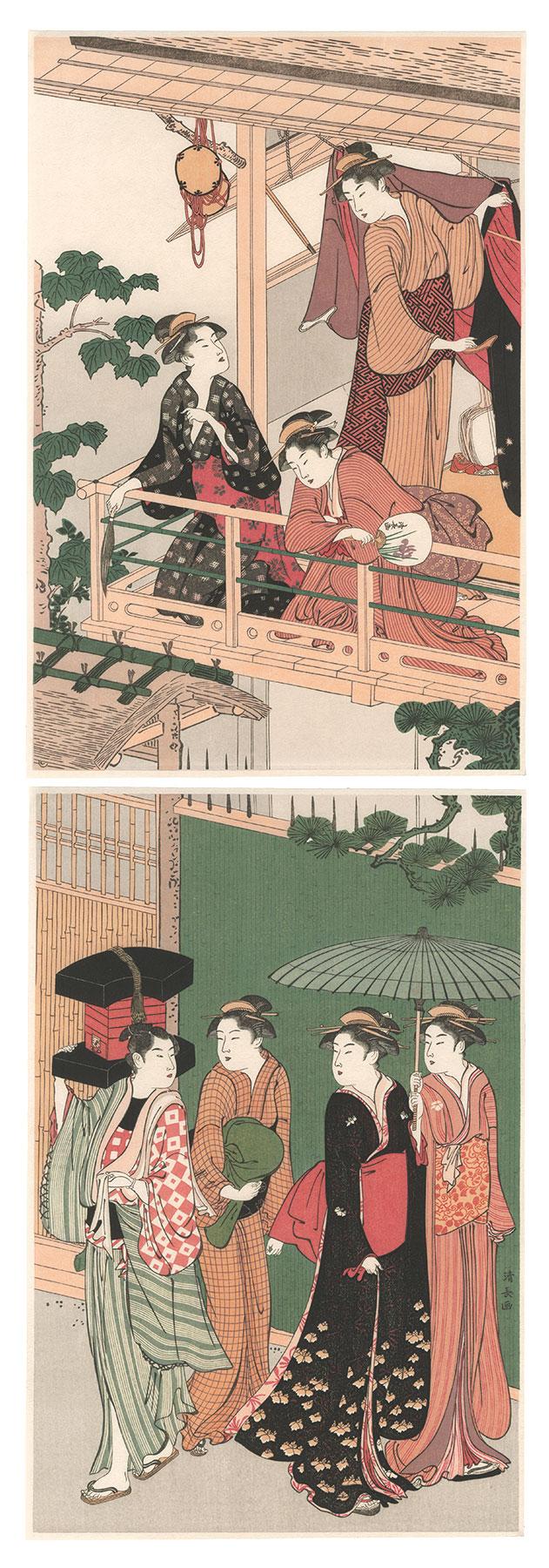 Kiyonaga “Fan-Paper Vendor【Reproduction】 ”／