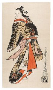 Standing Woman ( In Kimono With Design of  Characters )【Reproduction】  / anchi