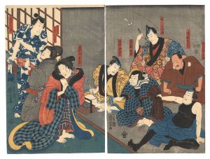 Kuniyoshi/Kabuki Play: Sumidagawa Tsui no Kaga-mon[隅田川対高賀紋]
