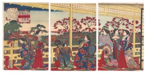 Hiroshige III/True View of the Upper Floor of Koyokan, Shiba Park[芝公園紅葉館楼上之真図]