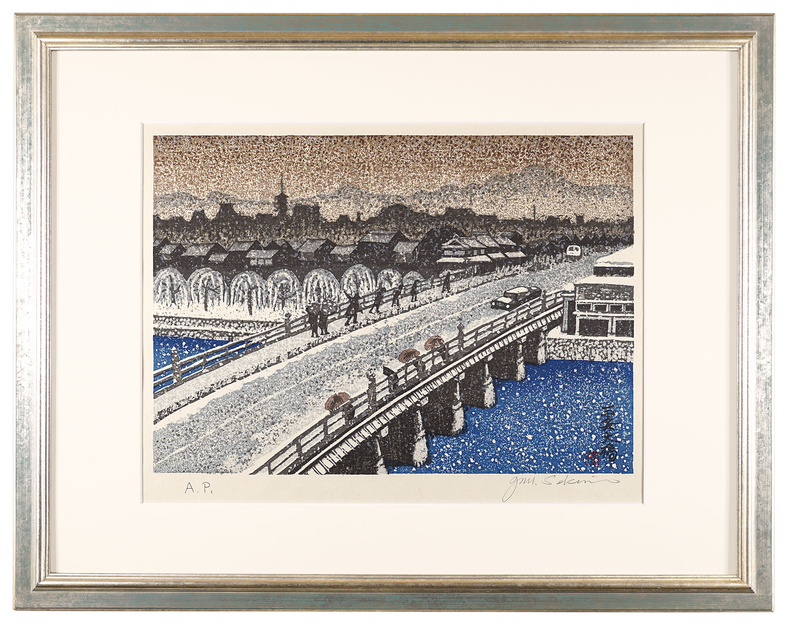 Sekino Junichiro “The Fifty-three Stations of the Tokaido / The Great Bridge at Sanjo, Kyoto”／