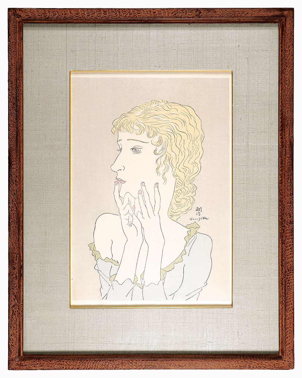 レオナール藤田嗣治 Foujita (Girl with Roses)少女とバラ☆限定